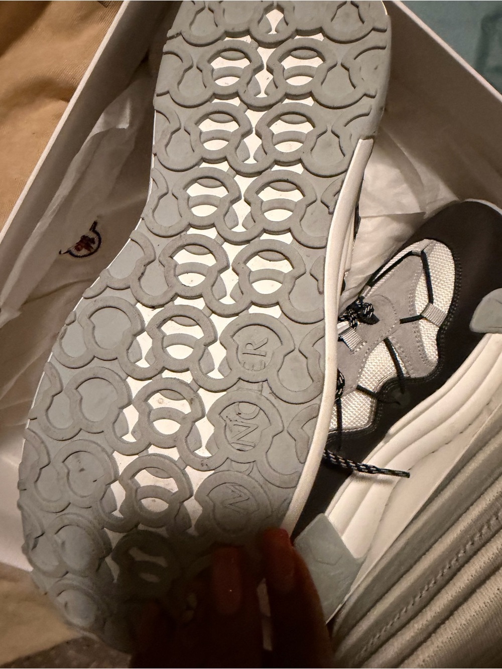 Moncler Gray, White and Black Chunky Sneakers